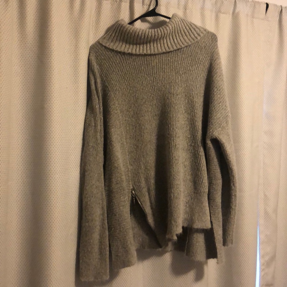 Grey mock neck sweater